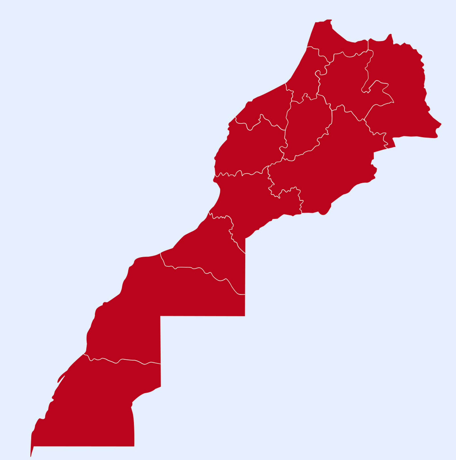 Carte du Maroc avec les bureaux opérationnels High Transit